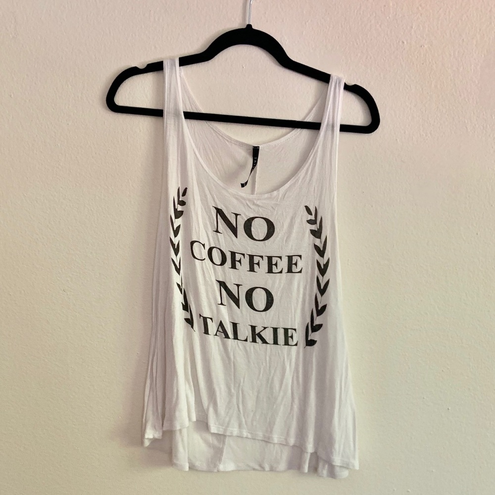 Triumph | White Graphic Tank No Coffee No Talkie M